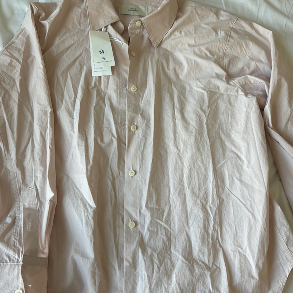 Nwt LaFudge Our Woman Blush button up Medium